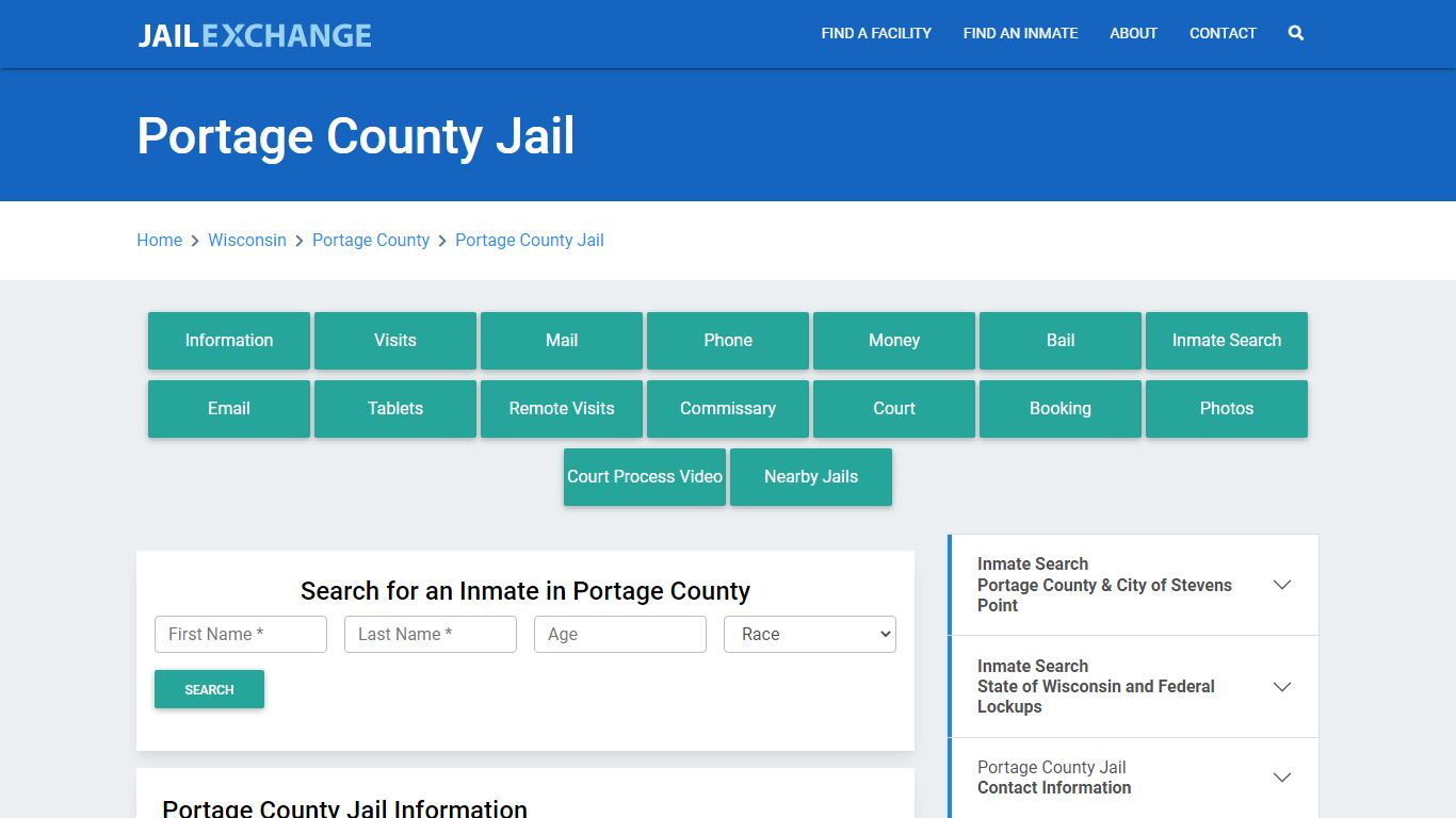 Portage County Jail Roster Lookup, WI, Inmate Search